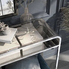 Watler Contemporary 46-inch Glass Top 1-Shelf Sofa Table by