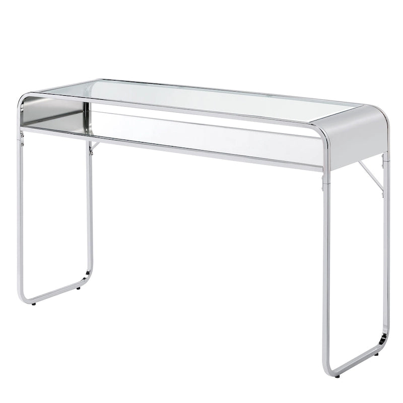 Watler Contemporary 46-inch Glass Top 1-Shelf Sofa Table by