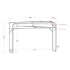 Watler Contemporary 46-inch Glass Top 1-Shelf Sofa Table by