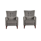 Aurora Modern Manual Recliner Set of 2 with Solid Wooden Legs