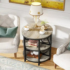 Half Round End Table, 3-Tier Narrow Side Table
