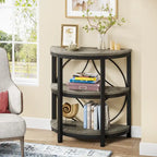 Half Round End Table, 3-Tier Narrow Side Table