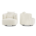 2 Set Swivel Accent Armchair Fabric Blend, Modern Barrel Living Room Sofa Chair - 32.7 W x 32.7 D x 26.8 H