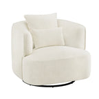 2 Set Swivel Accent Armchair Fabric Blend, Modern Barrel Living Room Sofa Chair - 32.7 W x 32.7 D x 26.8 H