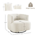 2 Set Swivel Accent Armchair Fabric Blend, Modern Barrel Living Room Sofa Chair - 32.7 W x 32.7 D x 26.8 H