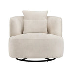 2 Set Swivel Accent Armchair Fabric Blend, Modern Barrel Living Room Sofa Chair - 32.7 W x 32.7 D x 26.8 H