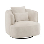 2 Set Swivel Accent Armchair Fabric Blend, Modern Barrel Living Room Sofa Chair - 32.7 W x 32.7 D x 26.8 H