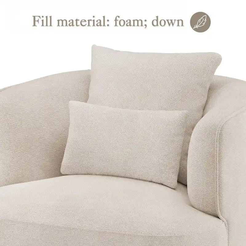 2 Set Swivel Accent Armchair Fabric Blend, Modern Barrel Living Room Sofa Chair - 32.7 W x 32.7 D x 26.8 H