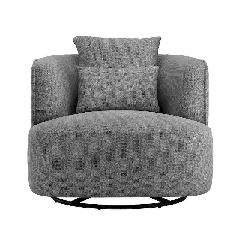 2 Set Swivel Accent Armchair Fabric Blend, Modern Barrel Living Room Sofa Chair - 32.7 W x 32.7 D x 26.8 H