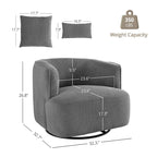 2 Set Swivel Accent Armchair Fabric Blend, Modern Barrel Living Room Sofa Chair - 32.7 W x 32.7 D x 26.8 H