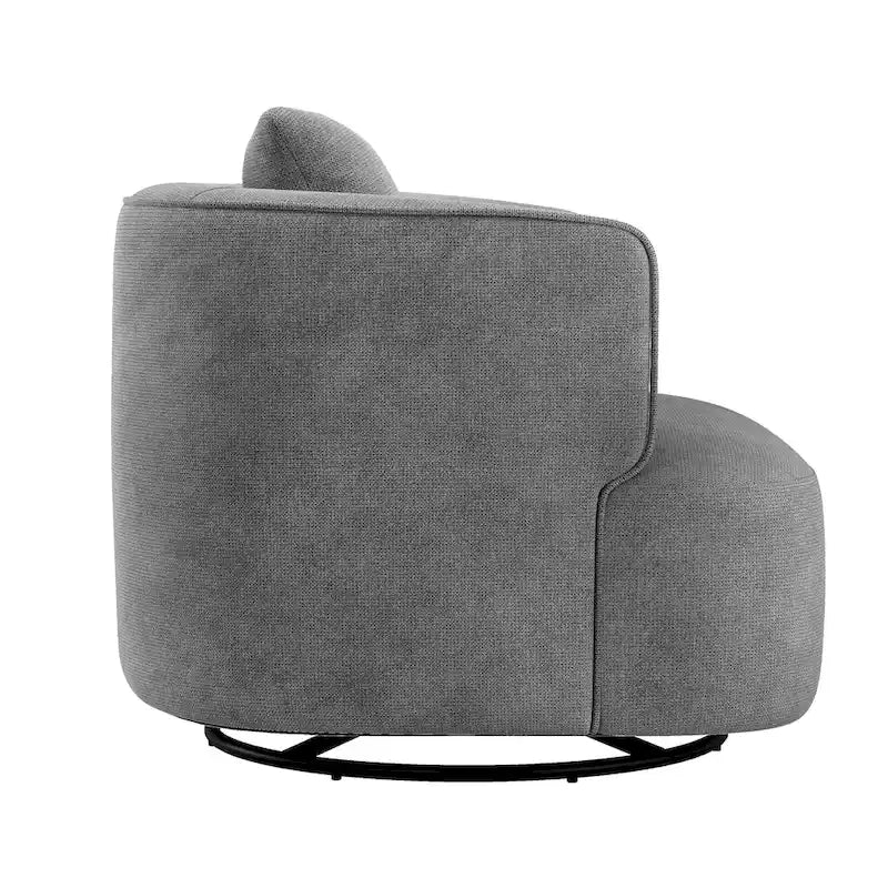 2 Set Swivel Accent Armchair Fabric Blend, Modern Barrel Living Room Sofa Chair - 32.7 W x 32.7 D x 26.8 H