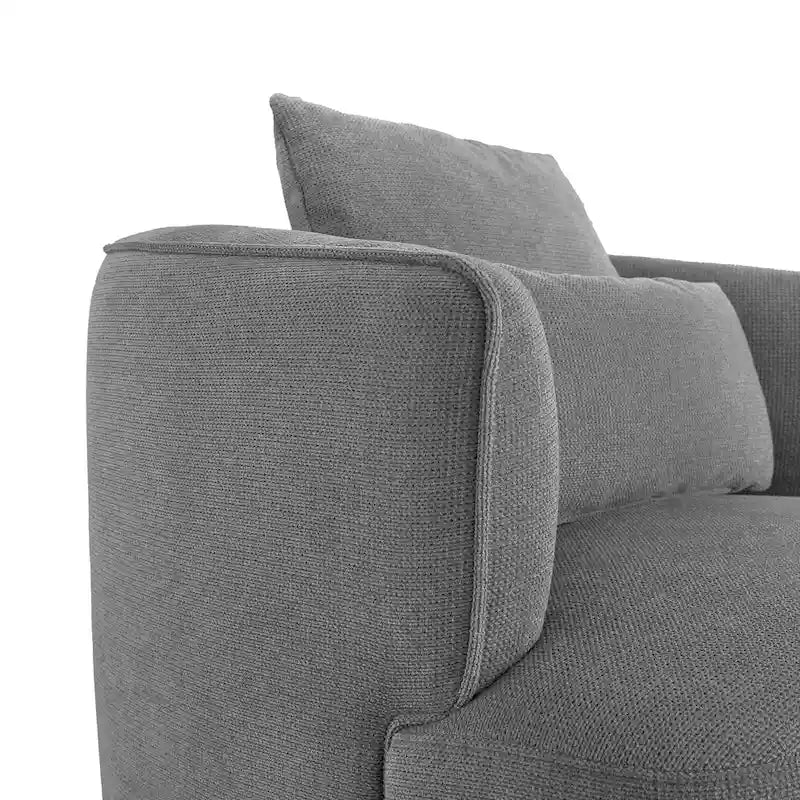 2 Set Swivel Accent Armchair Fabric Blend, Modern Barrel Living Room Sofa Chair - 32.7 W x 32.7 D x 26.8 H