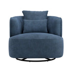 2 Set Swivel Accent Armchair Fabric Blend, Modern Barrel Living Room Sofa Chair - 32.7 W x 32.7 D x 26.8 H