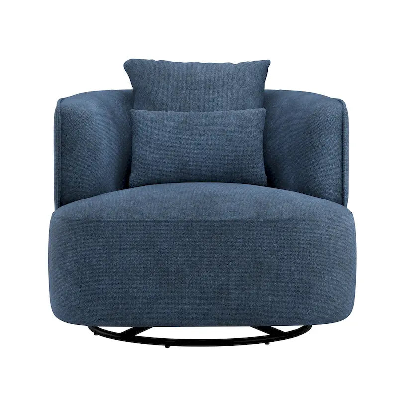 2 Set Swivel Accent Armchair Fabric Blend, Modern Barrel Living Room Sofa Chair - 32.7 W x 32.7 D x 26.8 H