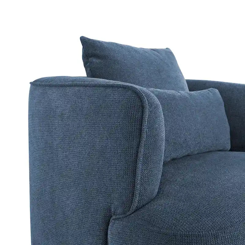 2 Set Swivel Accent Armchair Fabric Blend, Modern Barrel Living Room Sofa Chair - 32.7 W x 32.7 D x 26.8 H