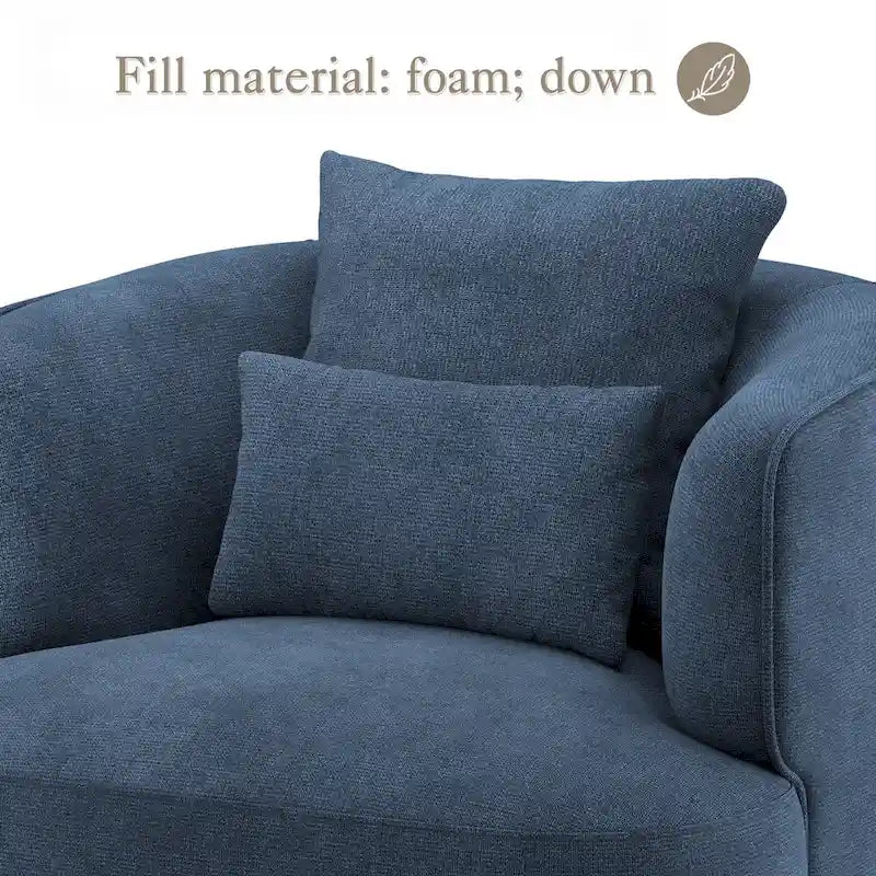 2 Set Swivel Accent Armchair Fabric Blend, Modern Barrel Living Room Sofa Chair - 32.7 W x 32.7 D x 26.8 H