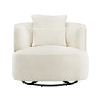 2 Set Swivel Accent Armchair Fabric Blend, Modern Barrel Living Room Sofa Chair - 32.7 W x 32.7 D x 26.8 H