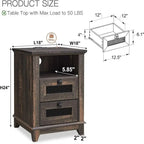 End Table with 2 Drawers - 18D x 18W x 24H